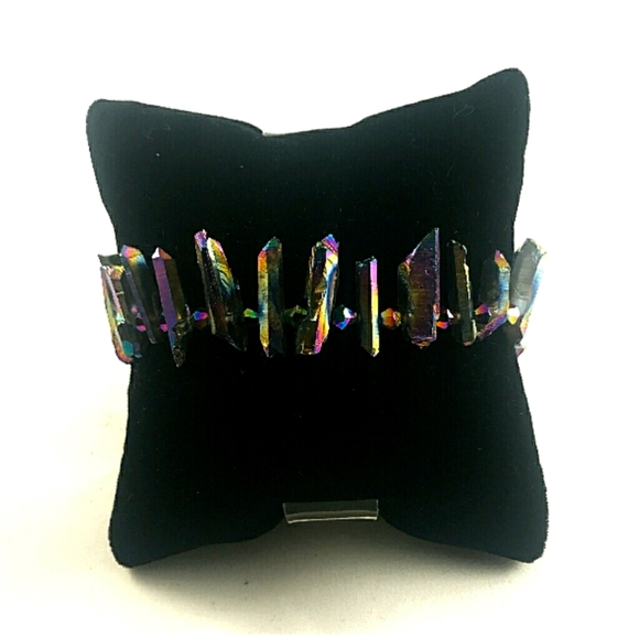 Sparkling Rainbow Aura Quartz Bracelet - Picture 4 of 7